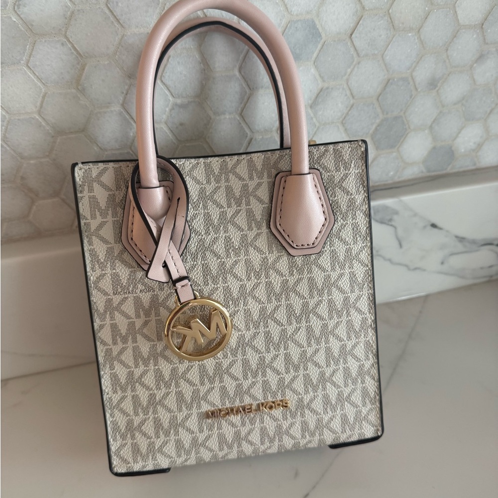 Michael Kors Cream and Pink Mini Bag